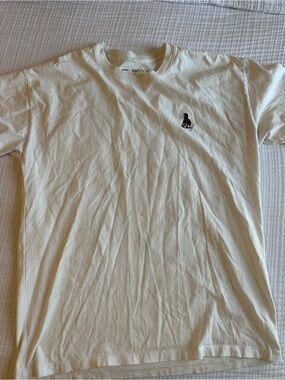 One of these days Short-Sleeve Crew Neck Tee in Cream with Embroidered Chest